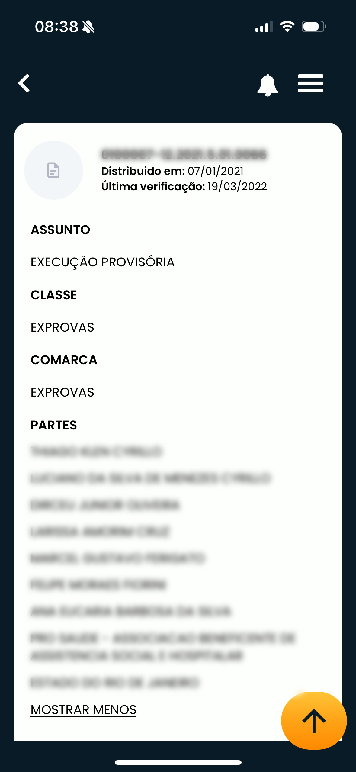 Lista de processos